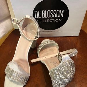 crystal block heel sandals with shimmering accents
